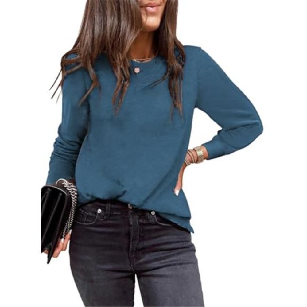 Women's Crewneck Long Sleeve Top Casual Polka Dots Top